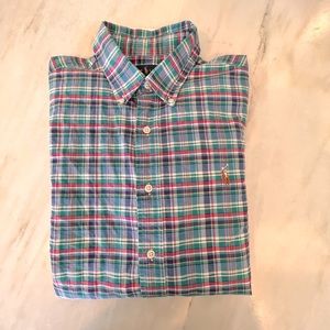 Ralph Lauren, classic fit, plaid button down, 100% cotton, excellent condition